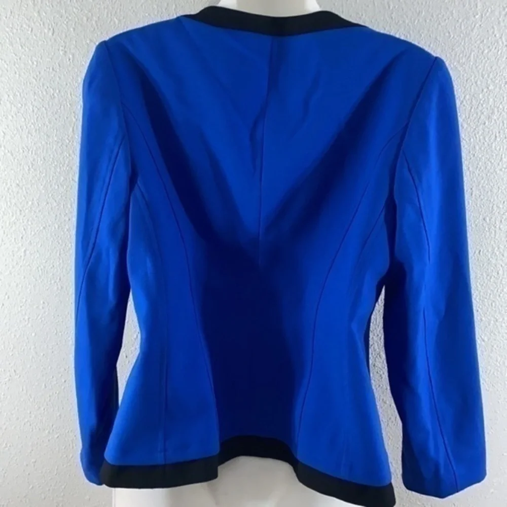 Calvin Klein cobalt blue black trim zipper jacket